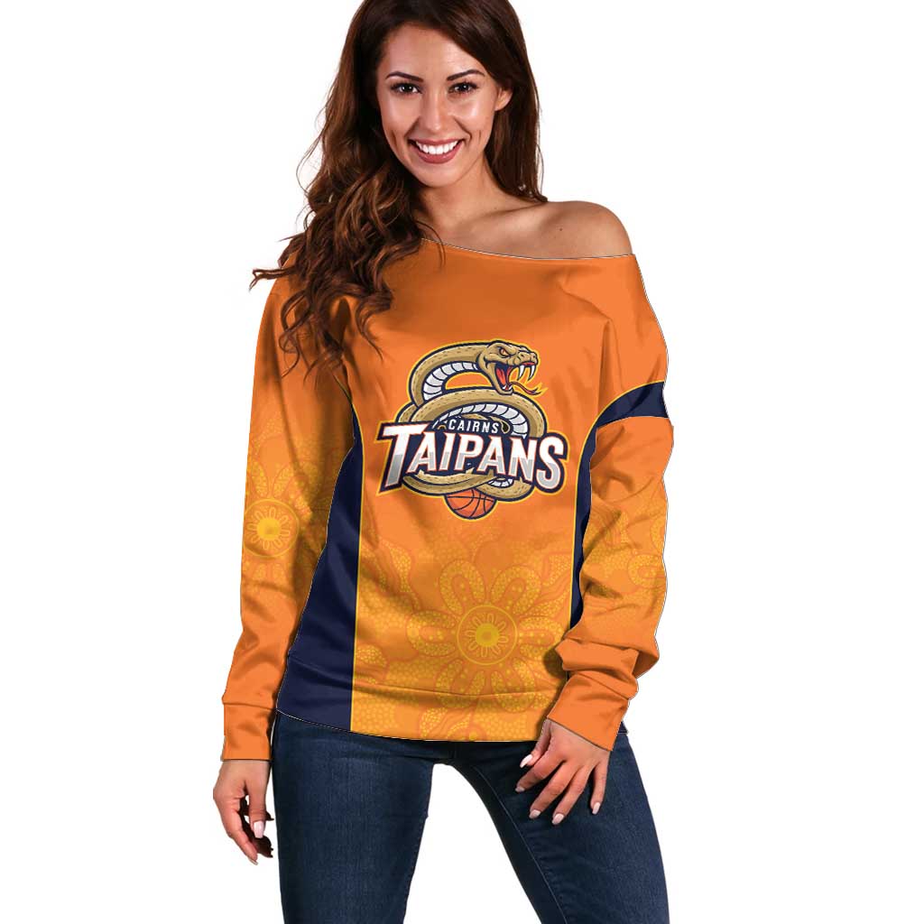Basketball Custom Cairns Off Shoulder Sweater Simple Australian Dot Art - Aussie Hoodie