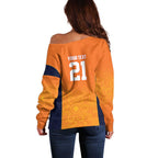 Basketball Custom Cairns Off Shoulder Sweater Simple Australian Dot Art - Aussie Hoodie