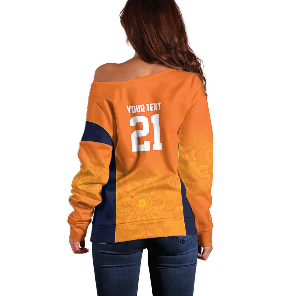 Basketball Custom Cairns Off Shoulder Sweater Simple Australian Dot Art - Aussie Hoodie