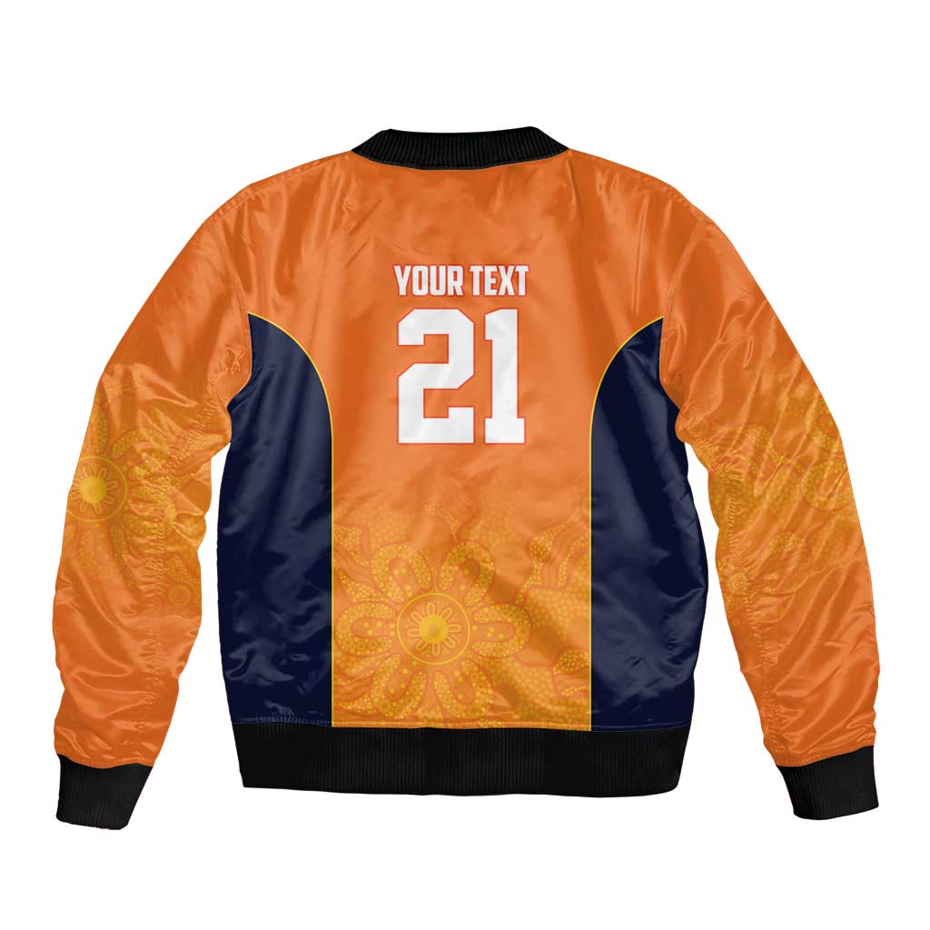 Basketball Custom Cairns Sleeve Zip Bomber Jacket Simple Australian Dot Art - Aussie Hoodie