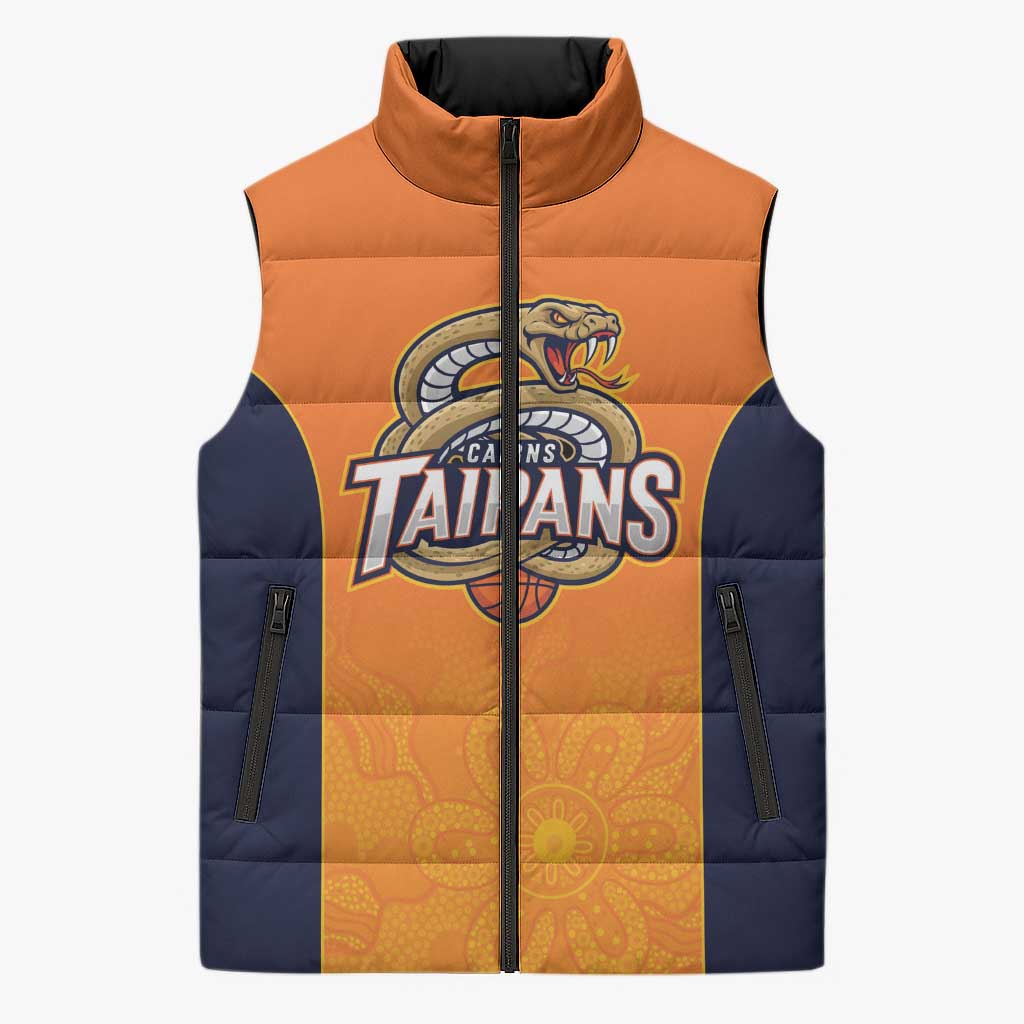Basketball Custom Cairns Sleeveless Puffer Jacket Simple Australian Dot Art - Aussie Hoodie