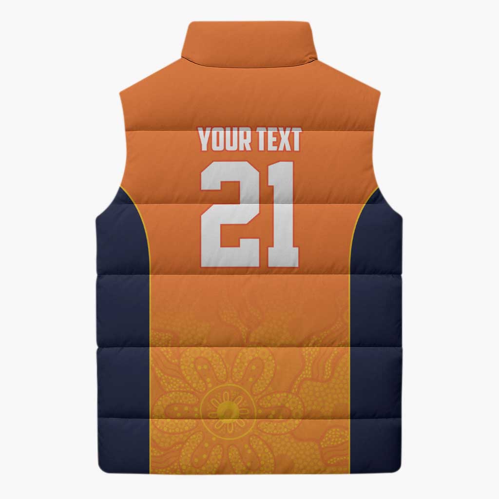 Basketball Custom Cairns Sleeveless Puffer Jacket Simple Australian Dot Art - Aussie Hoodie