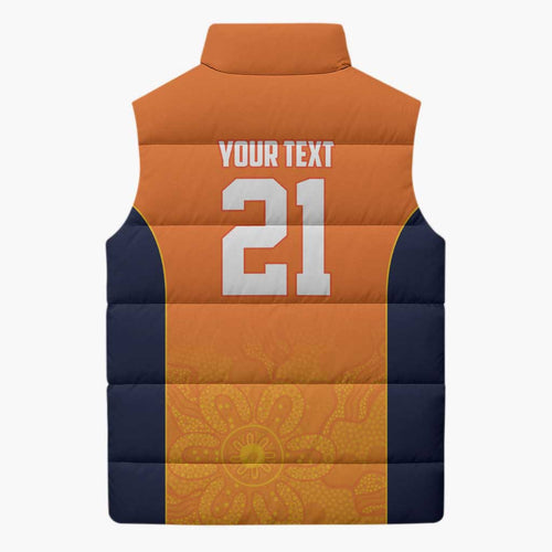 Basketball Custom Cairns Sleeveless Puffer Jacket Simple Australian Dot Art - Aussie Hoodie