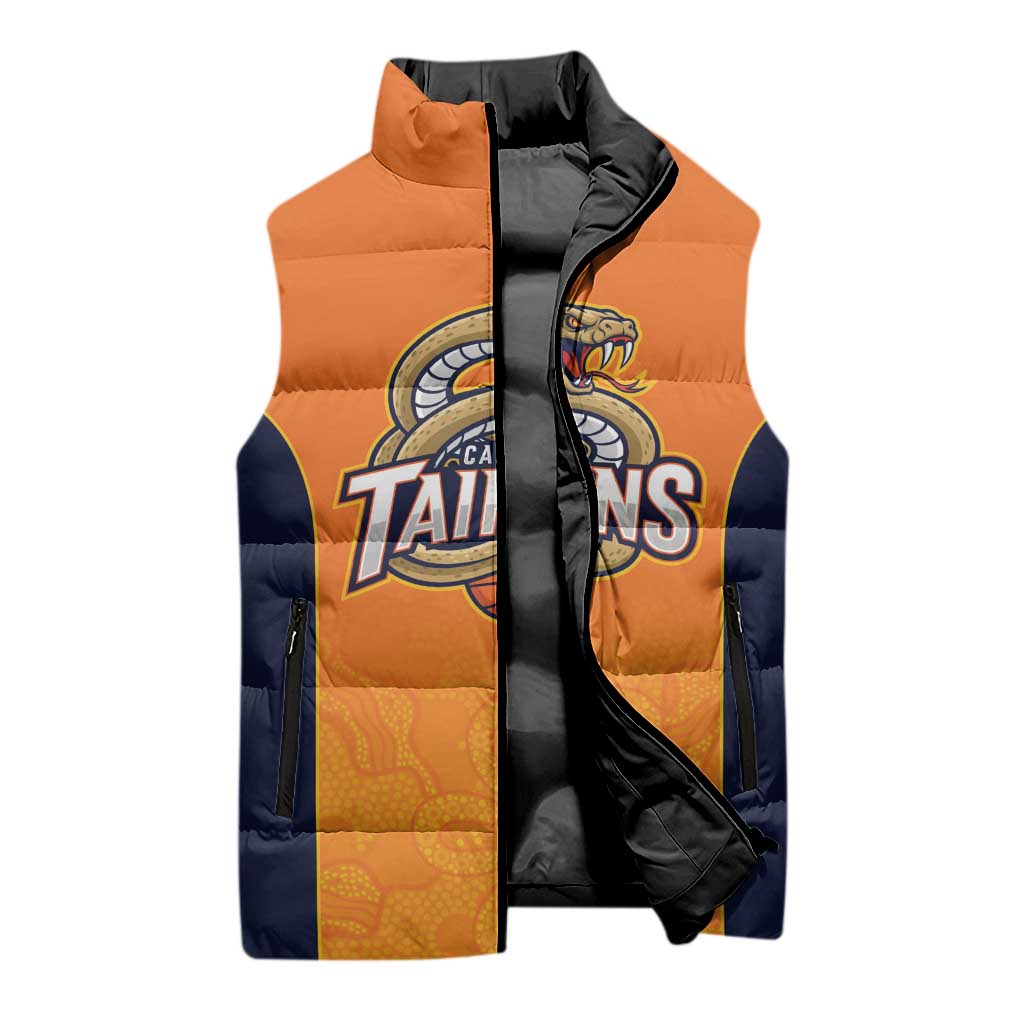 Basketball Custom Cairns Sleeveless Puffer Jacket Simple Australian Dot Art - Aussie Hoodie