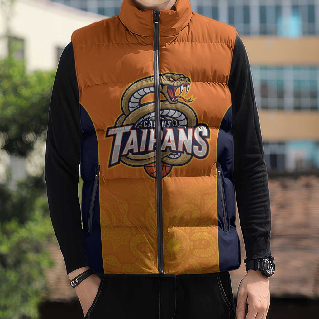 Basketball Custom Cairns Sleeveless Puffer Jacket Simple Australian Dot Art - Aussie Hoodie