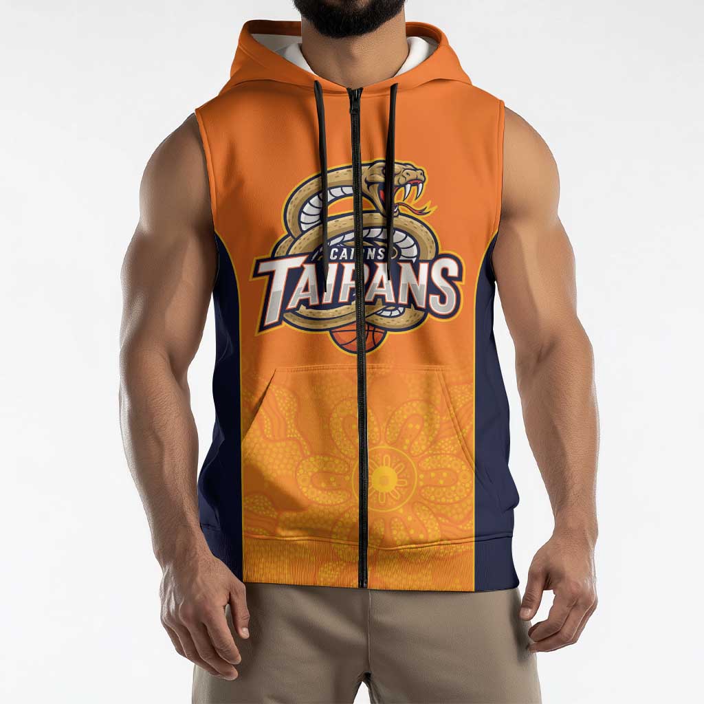 Basketball Custom Cairns Sleeveless Zip Hoodie Simple Australian Dot Art LT9