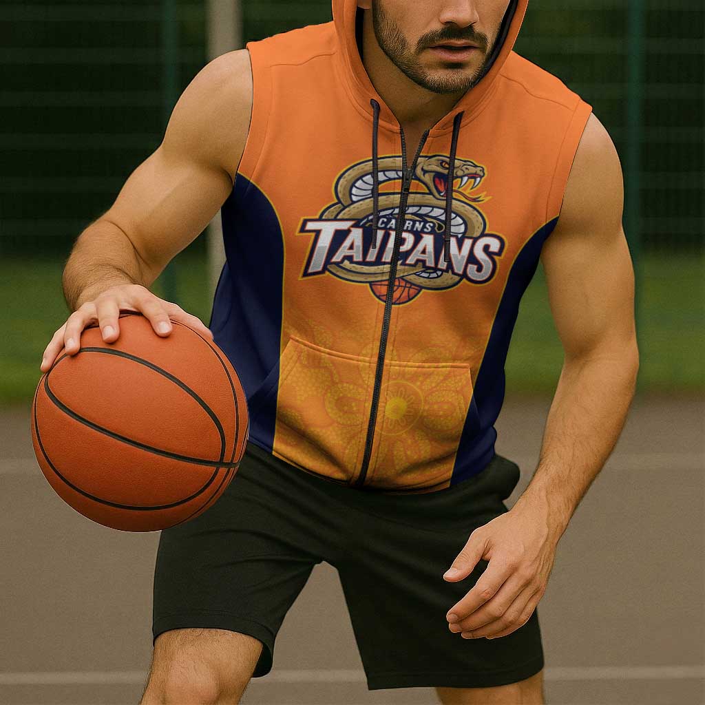 Basketball Custom Cairns Sleeveless Zip Hoodie Simple Australian Dot Art LT9