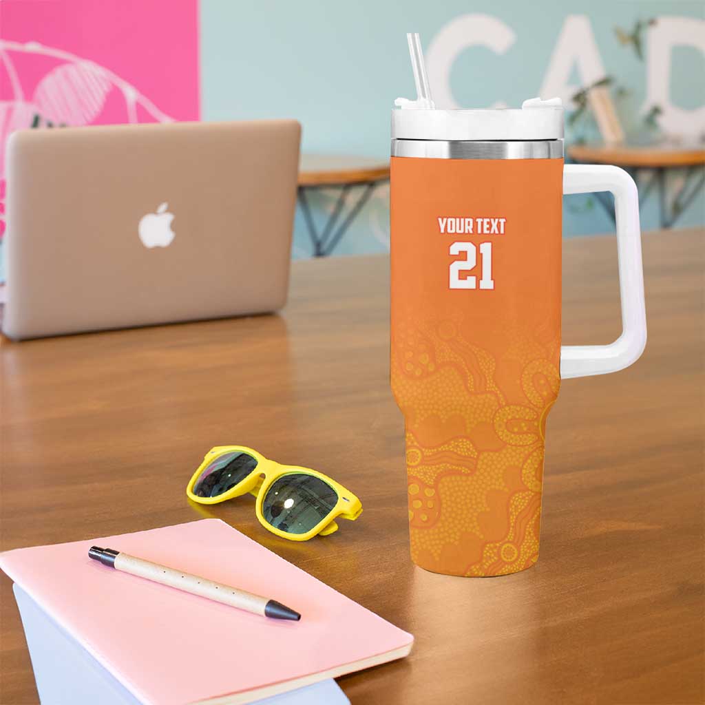 Basketball Custom Cairns Tumbler With Handle Simple Australian Dot Art - Aussie Hoodie