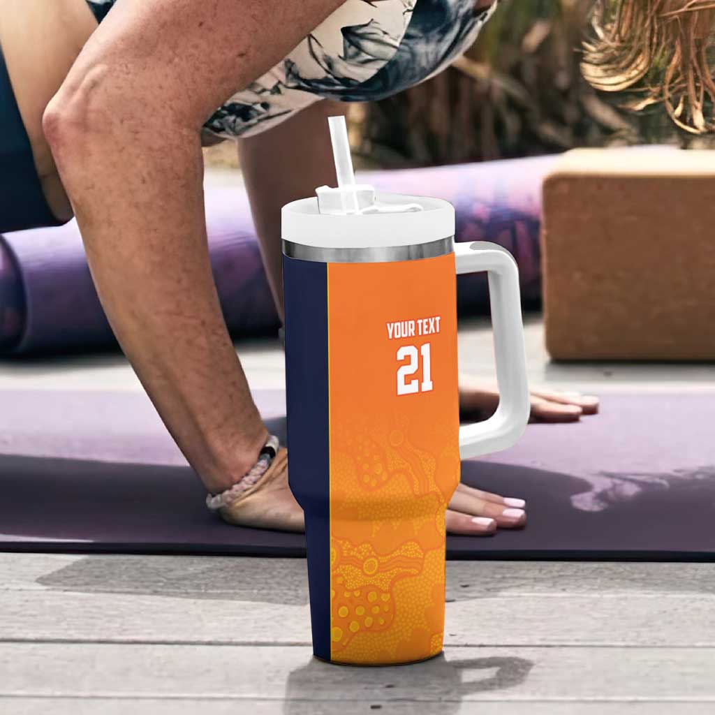 Basketball Custom Cairns Tumbler With Handle Simple Australian Dot Art - Aussie Hoodie