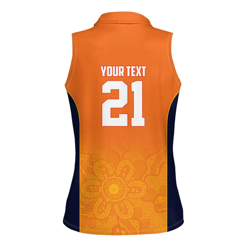 Basketball Custom Cairns Women Sleeveless Polo Shirt Simple Australian Dot Art - Aussie Hoodie