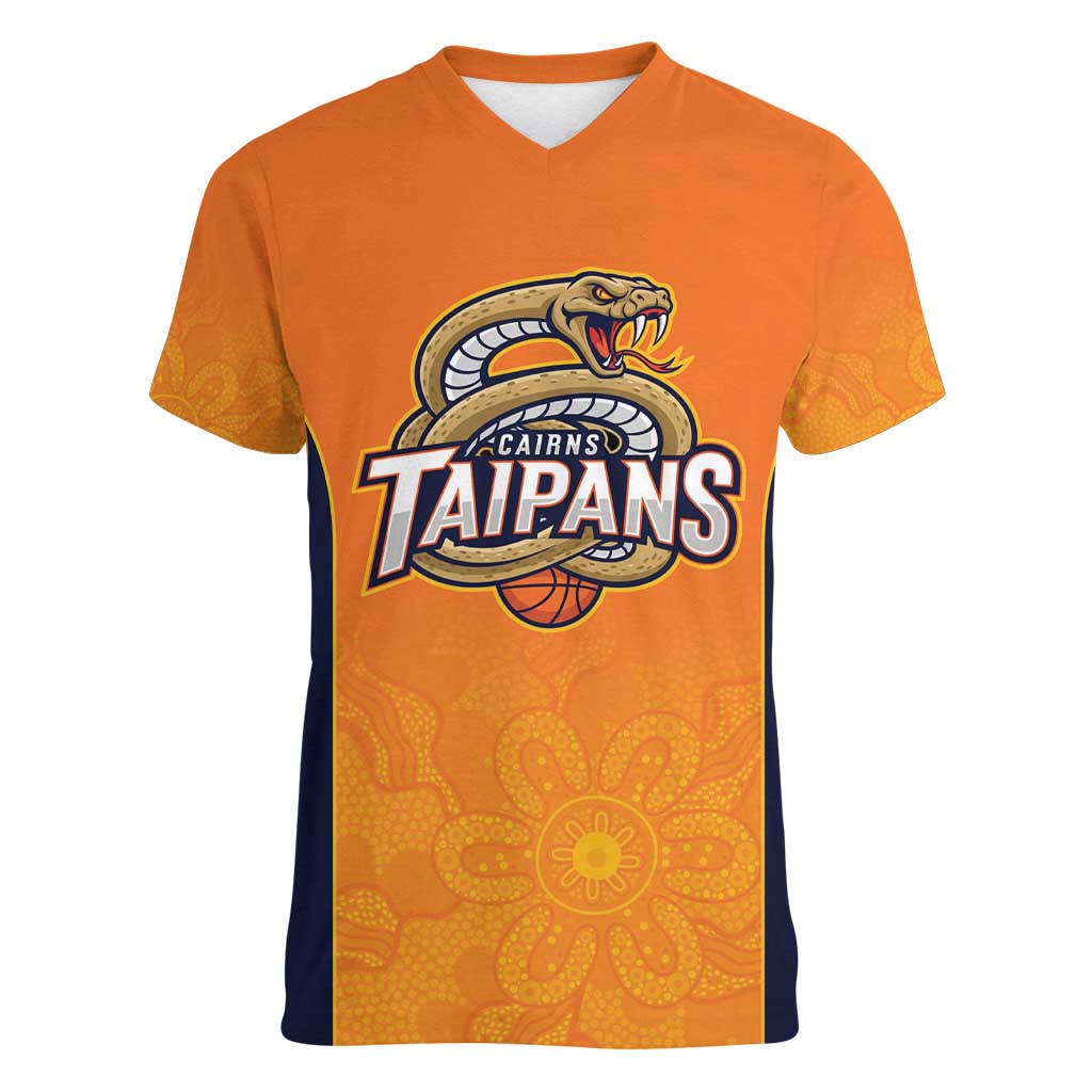 Basketball Custom Cairns Women V-Neck T-Shirt Simple Australian Dot Art - Aussie Hoodie