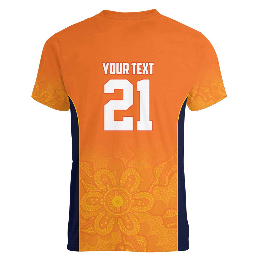 Basketball Custom Cairns Women V-Neck T-Shirt Simple Australian Dot Art - Aussie Hoodie