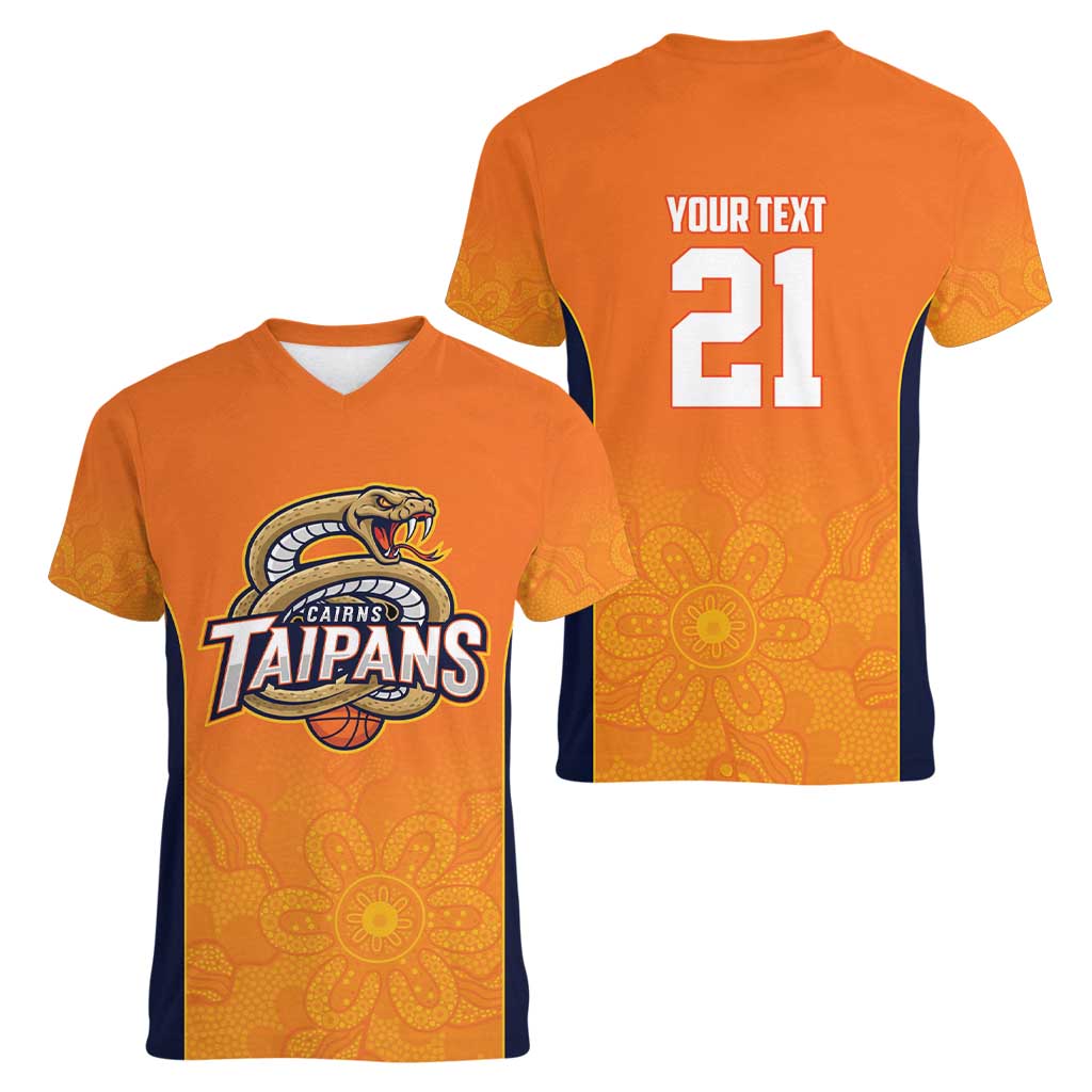 Basketball Custom Cairns Women V-Neck T-Shirt Simple Australian Dot Art - Aussie Hoodie