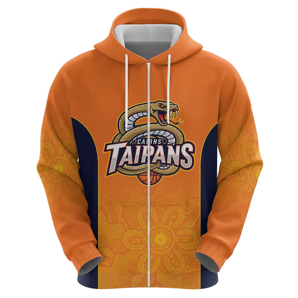 Basketball Custom Cairns Zip Hoodie Simple Australian Dot Art - Aussie Hoodie