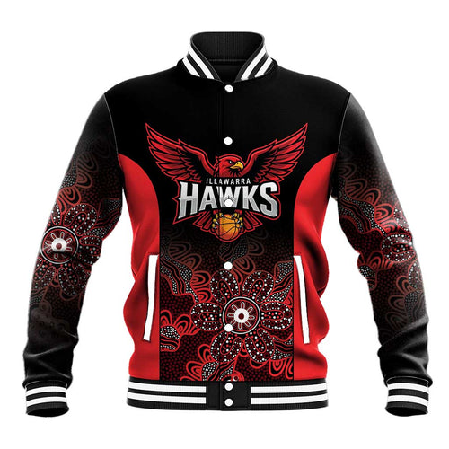 Basketball Custom Illawarra Baseball Jacket Simple Australian Dot Art - Aussie Hoodie
