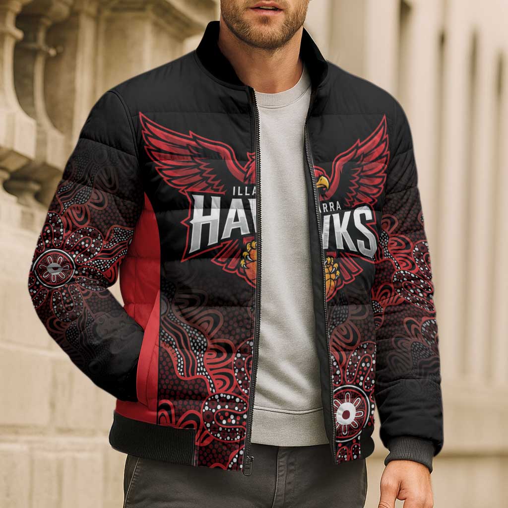 Basketball Custom Illawarra Bomber Puffer Jacket Simple Australian Dot Art - Aussie Hoodie