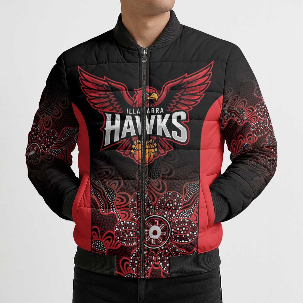 Basketball Custom Illawarra Bomber Puffer Jacket Simple Australian Dot Art - Aussie Hoodie