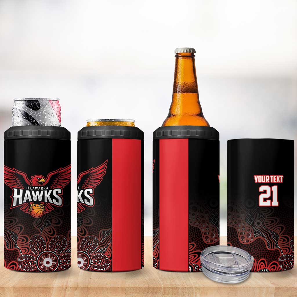 Basketball Custom Illawarra 4 in 1 Can Cooler Tumbler Simple Australian Dot Art - Aussie Hoodie