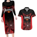 Basketball Custom Illawarra Couples Matching Long Sleeve Bodycon Dress and Hawaiian Shirt Simple Australian Dot Art - Aussie Hoodie