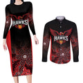 Basketball Custom Illawarra Couples Matching Long Sleeve Bodycon Dress and Long Sleeve Button Shirt Simple Australian Dot Art - Aussie Hoodie