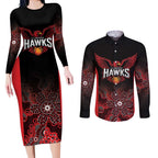 Basketball Custom Illawarra Couples Matching Long Sleeve Bodycon Dress and Long Sleeve Button Shirt Simple Australian Dot Art - Aussie Hoodie