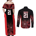 Basketball Custom Illawarra Couples Matching Off Shoulder Maxi Dress and Long Sleeve Button Shirt Simple Australian Dot Art - Aussie Hoodie