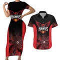 Basketball Custom Illawarra Couples Matching Short Sleeve Bodycon Dress and Hawaiian Shirt Simple Australian Dot Art - Aussie Hoodie