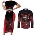 Basketball Custom Illawarra Couples Matching Short Sleeve Bodycon Dress and Long Sleeve Button Shirt Simple Australian Dot Art - Aussie Hoodie