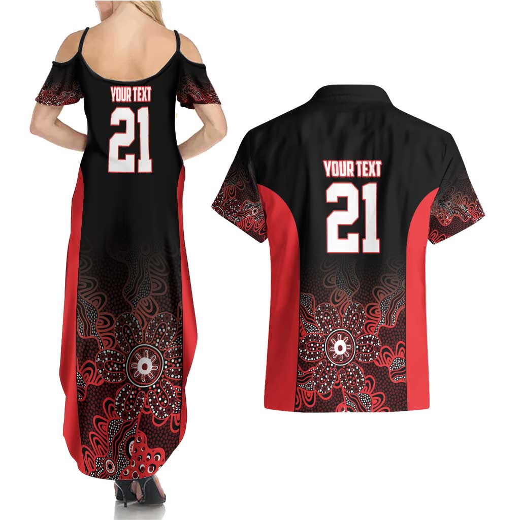 Basketball Custom Illawarra Couples Matching Summer Maxi Dress and Hawaiian Shirt Simple Australian Dot Art - Aussie Hoodie