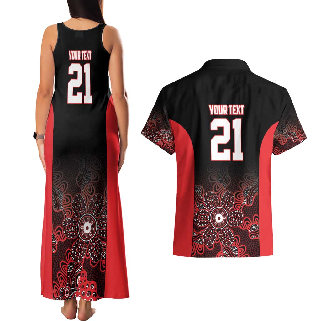 Basketball Custom Illawarra Couples Matching Tank Maxi Dress and Hawaiian Shirt Simple Australian Dot Art - Aussie Hoodie