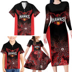 Basketball Custom Illawarra Family Matching Long Sleeve Bodycon Dress and Hawaiian Shirt Simple Australian Dot Art - Aussie Hoodie