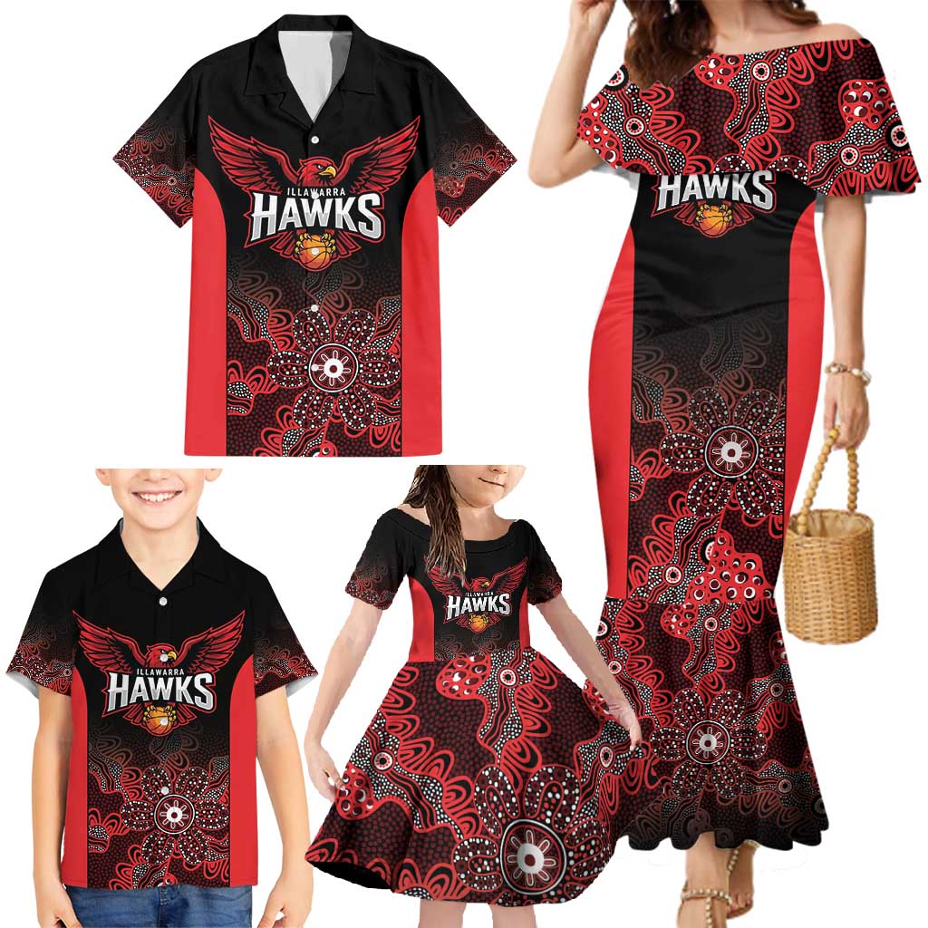 Basketball Custom Illawarra Family Matching Mermaid Dress and Hawaiian Shirt Simple Australian Dot Art - Aussie Hoodie