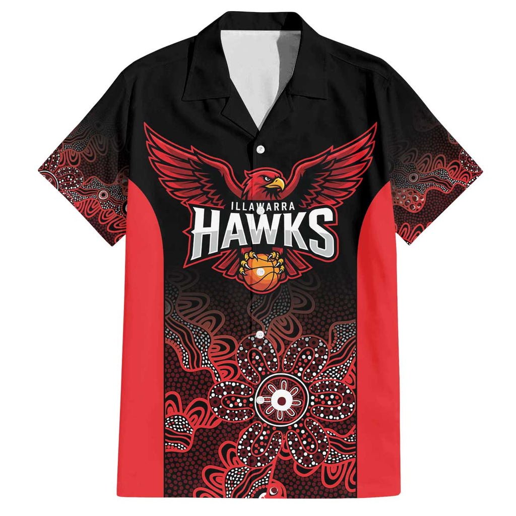 Basketball Custom Illawarra Family Matching Off The Shoulder Long Sleeve Dress and Hawaiian Shirt Simple Australian Dot Art - Aussie Hoodie