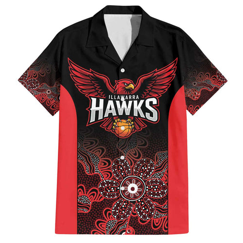 Basketball Custom Illawarra Family Matching Off The Shoulder Long Sleeve Dress and Hawaiian Shirt Simple Australian Dot Art - Aussie Hoodie