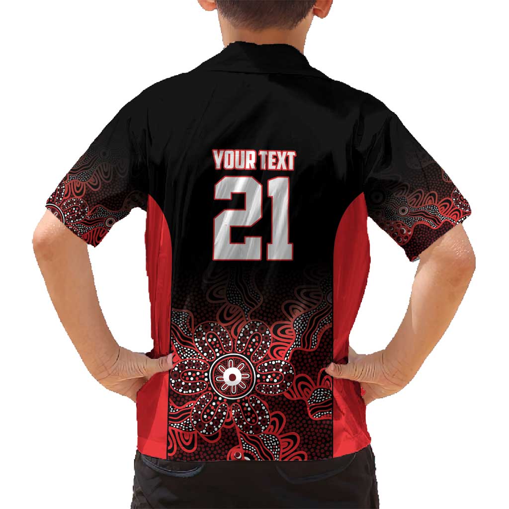 Basketball Custom Illawarra Family Matching Off Shoulder Maxi Dress and Hawaiian Shirt Simple Australian Dot Art - Aussie Hoodie