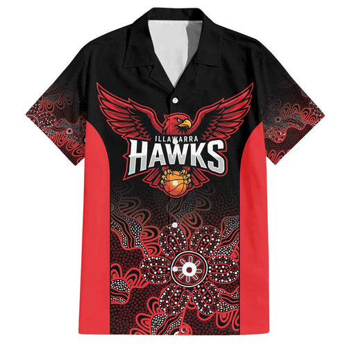 Basketball Custom Illawarra Family Matching Off Shoulder Maxi Dress and Hawaiian Shirt Simple Australian Dot Art - Aussie Hoodie