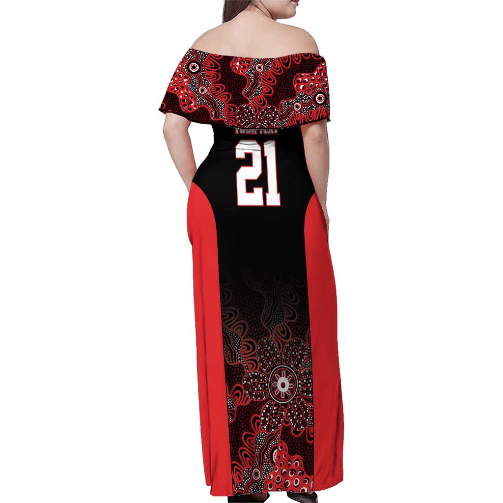 Basketball Custom Illawarra Family Matching Off Shoulder Maxi Dress and Hawaiian Shirt Simple Australian Dot Art - Aussie Hoodie