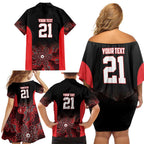 Basketball Custom Illawarra Family Matching Off Shoulder Short Dress and Hawaiian Shirt Simple Australian Dot Art - Aussie Hoodie