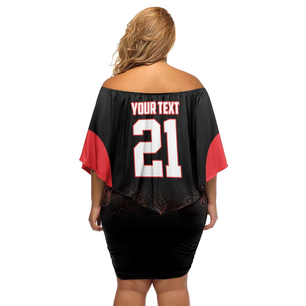 Basketball Custom Illawarra Family Matching Off Shoulder Short Dress and Hawaiian Shirt Simple Australian Dot Art - Aussie Hoodie