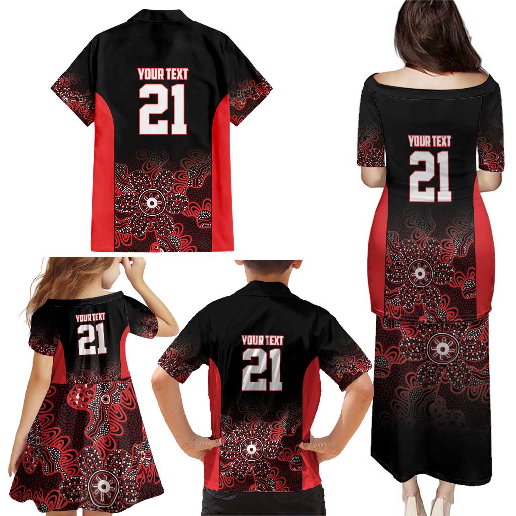 Basketball Custom Illawarra Family Matching Puletasi and Hawaiian Shirt Simple Australian Dot Art - Aussie Hoodie