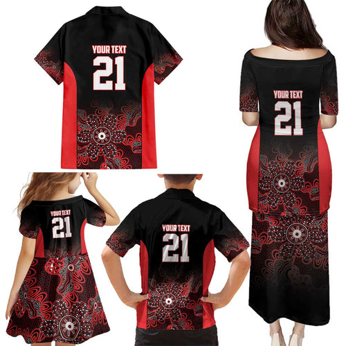 Basketball Custom Illawarra Family Matching Puletasi and Hawaiian Shirt Simple Australian Dot Art - Aussie Hoodie