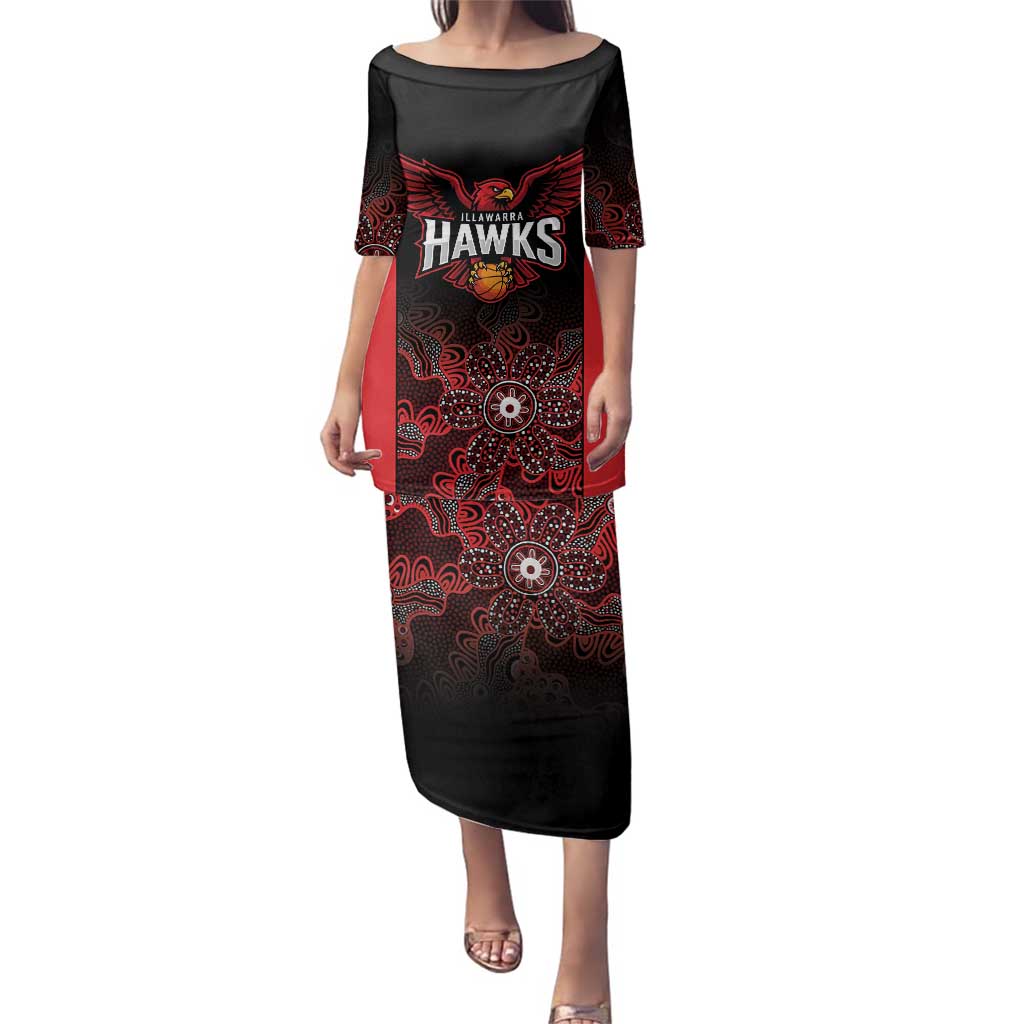 Basketball Custom Illawarra Family Matching Puletasi and Hawaiian Shirt Simple Australian Dot Art - Aussie Hoodie