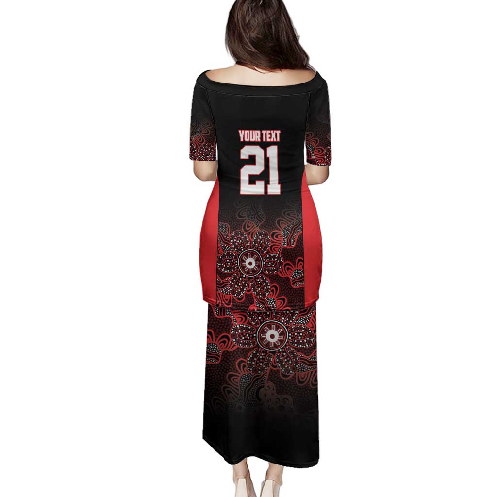 Basketball Custom Illawarra Family Matching Puletasi and Hawaiian Shirt Simple Australian Dot Art - Aussie Hoodie