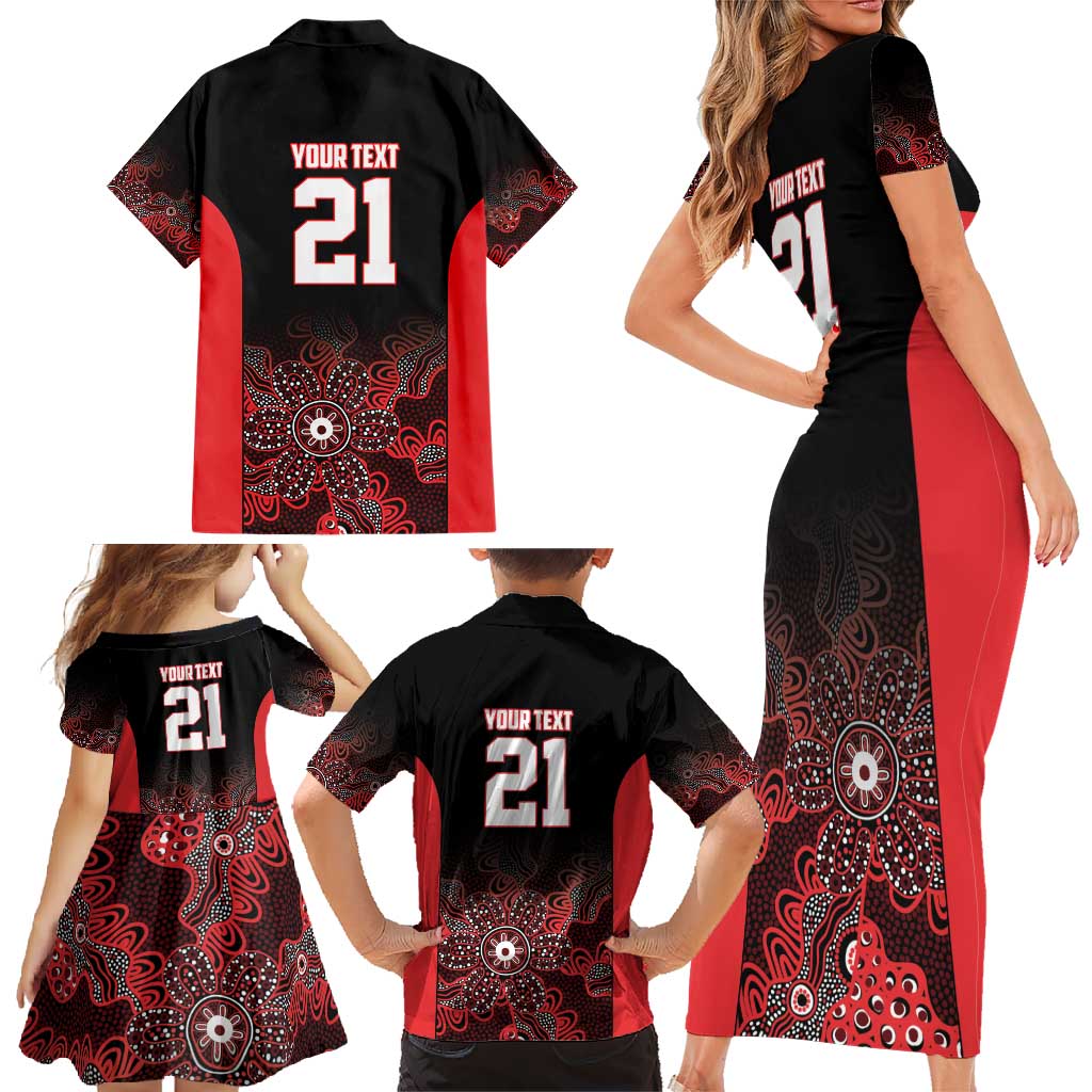 Basketball Custom Illawarra Family Matching Short Sleeve Bodycon Dress and Hawaiian Shirt Simple Australian Dot Art - Aussie Hoodie
