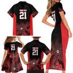 Basketball Custom Illawarra Family Matching Short Sleeve Bodycon Dress and Hawaiian Shirt Simple Australian Dot Art - Aussie Hoodie