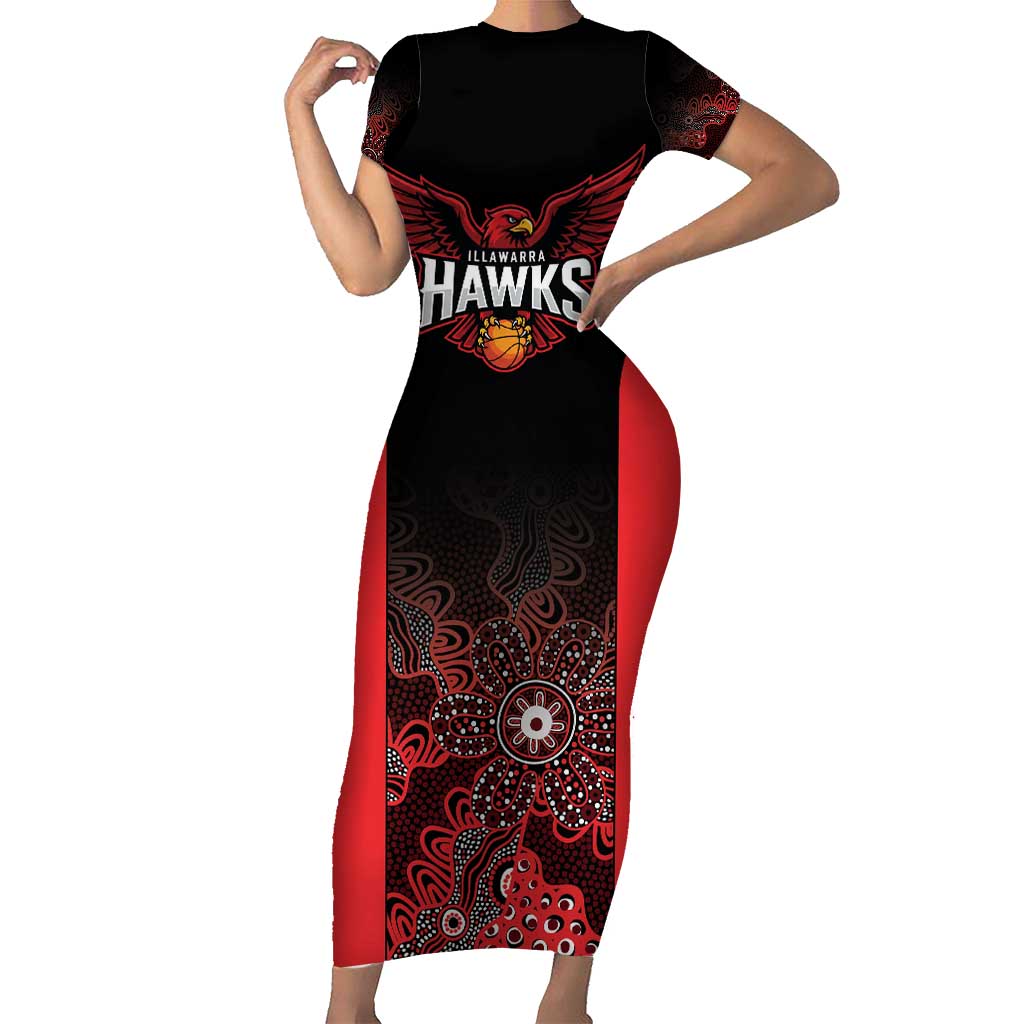 Basketball Custom Illawarra Family Matching Short Sleeve Bodycon Dress and Hawaiian Shirt Simple Australian Dot Art - Aussie Hoodie