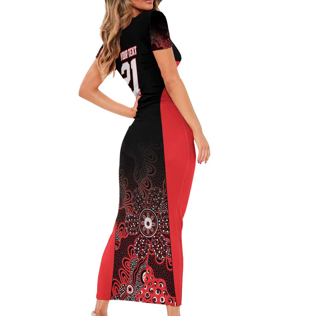 Basketball Custom Illawarra Family Matching Short Sleeve Bodycon Dress and Hawaiian Shirt Simple Australian Dot Art - Aussie Hoodie