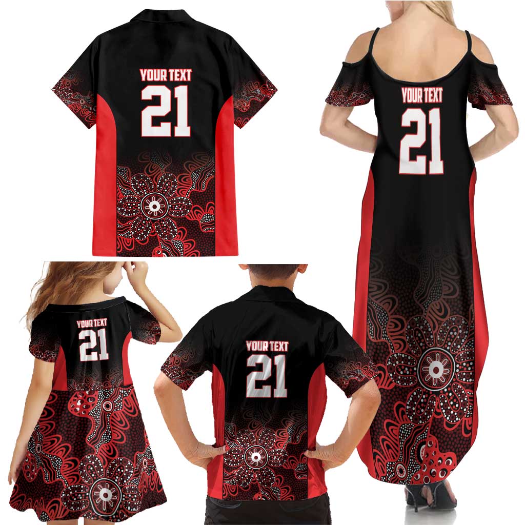 Basketball Custom Illawarra Family Matching Summer Maxi Dress and Hawaiian Shirt Simple Australian Dot Art - Aussie Hoodie