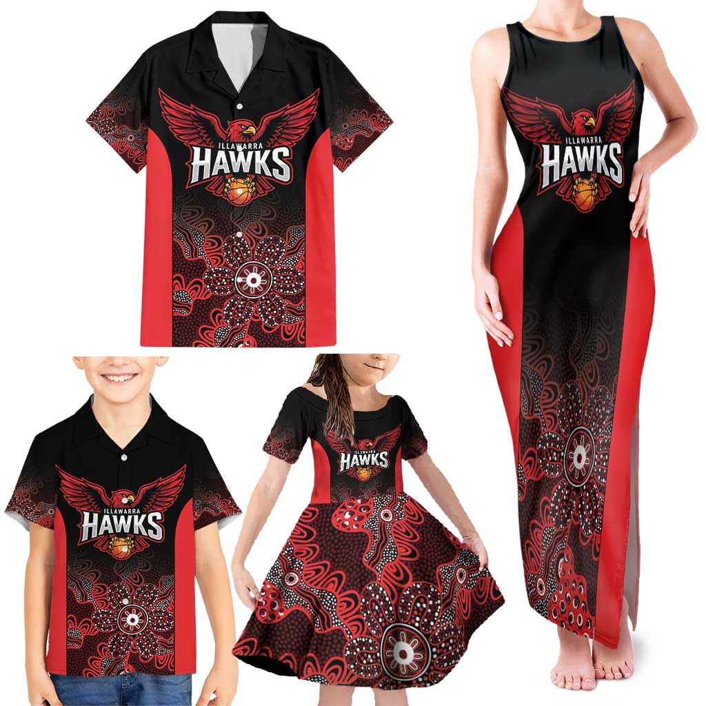 Basketball Custom Illawarra Family Matching Tank Maxi Dress and Hawaiian Shirt Simple Australian Dot Art - Aussie Hoodie