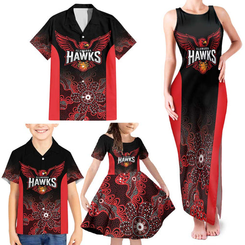 Basketball Custom Illawarra Family Matching Tank Maxi Dress and Hawaiian Shirt Simple Australian Dot Art - Aussie Hoodie